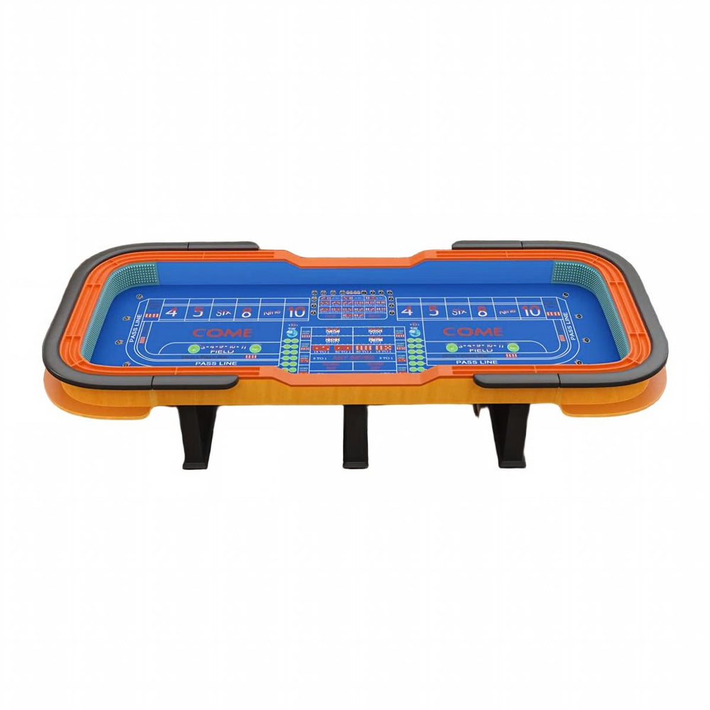 Professional 136" Deluxe Craps Table - Blue & Green Layouts