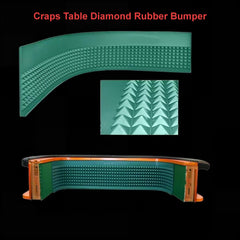 Professional Craps Table Diamond Rubber Bumper - 48" x 11"