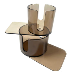 No-Drill Slide-Under Poker Table Cup Holder – 2 Sizes, Smoke Plastic Portable Drink Holder