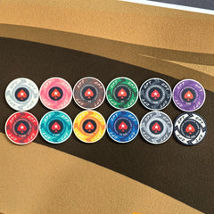 39mm EPT White Ring Ceramic Poker Chips | 25pcs/Roll Casino Grade