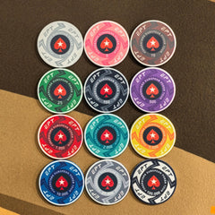 39mm EPT White Ring Ceramic Poker Chips | 25pcs/Roll Casino Grade