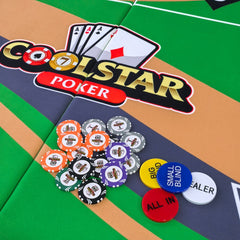 95.7" Foldable 10-Player Poker Table with LED Lights – Casino Grade