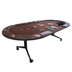 95" Folding Poker Table with Locking Wheels - 10 Player Pro