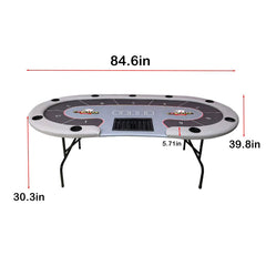84.6" Professional Folding Blackjack & Poker Table - 9 Player Casino