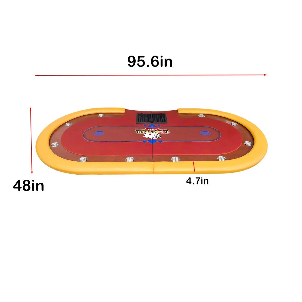 96" Folding Poker Table Top - 10 Player Pro Casino Mat