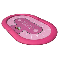 57" Pink Folding Poker Table Top - 10 Player Portable Mat