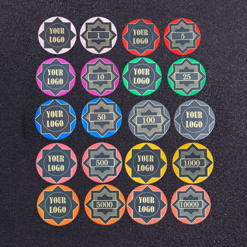 Custom 40mm 12g Ceramic Poker Chip | Iron Core Heavy Duty Weight Casino