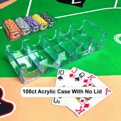100-Chip Clear Acrylic Poker Chip Tray | 5-Row Casino Organizer
