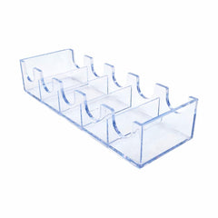100-Chip Clear Acrylic Poker Chip Tray | 5-Row Casino Organizer