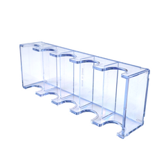 100-Chip Clear Acrylic Poker Chip Tray | 5-Row Casino Organizer