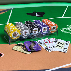 Clear Acrylic Poker Chip Tray | 5-Row 100-Chip Capacity, No Lid