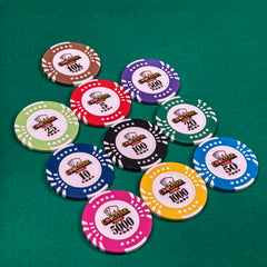COOLSTAR 40mm 14g Clay Poker Chips | Five Star Edge Casino Tournament