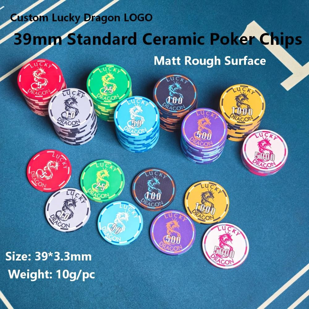 Lucky Dragon 39mm Ceramic Poker Chips 10g
