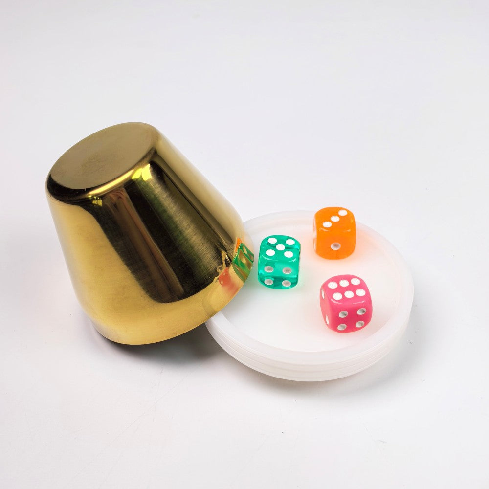 Luxury Metal Dice Cup Set - Gold & Silver Pro Casino Shaker