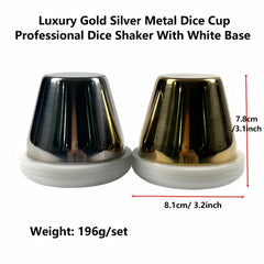 Luxury Metal Dice Cup Set - Gold & Silver Pro Casino Shaker