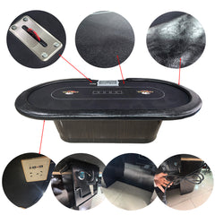 102" Smart LED Luxury Poker Table - USB Charging & Security