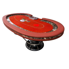 111" Professional Luxury Poker Table - 10 Player Red VIP