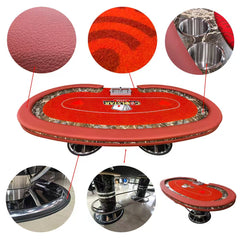 111" Professional Luxury Poker Table - 10 Player Red VIP