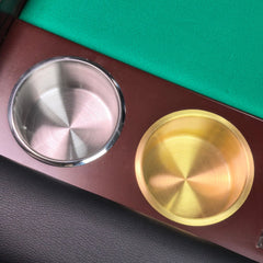 Built-In Metal Cup Holder for Poker Tables | Recessed Drink Insert, 6 Sizes