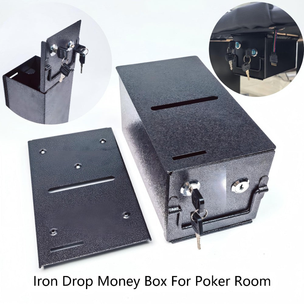 Black Iron Drop Money Box For Poker Table