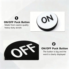 3 Inch Acrylic Poker Dealer Button | ON/OFF, 70mm, 90g Casino Grade