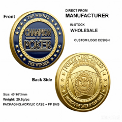 Random Metal Poker Card Guard Set | Bulk Lucky Coins (10pcs)