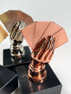 Premium Poker Trophy Full Set of 3 - Gold, Silver & Bronze