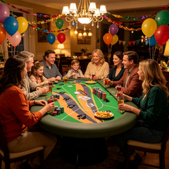 95.7" Foldable 10-Player Poker Table with LED Lights – Casino Grade