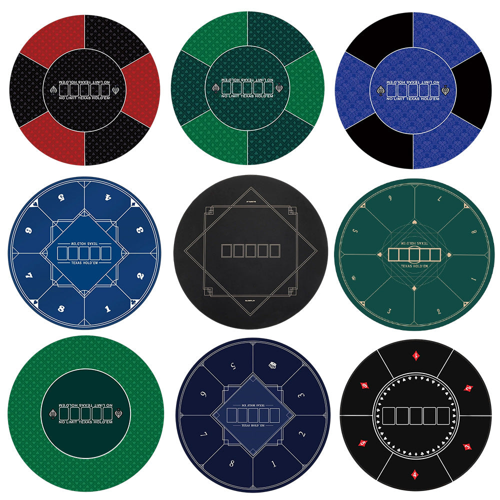 24“ / ”47" Round Texas Hold'em Poker Mat - Non-Slip Portable Top