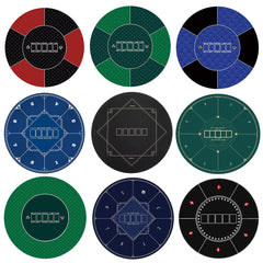 24“ / ”47" Round Texas Hold'em Poker Mat - Non-Slip Portable Top