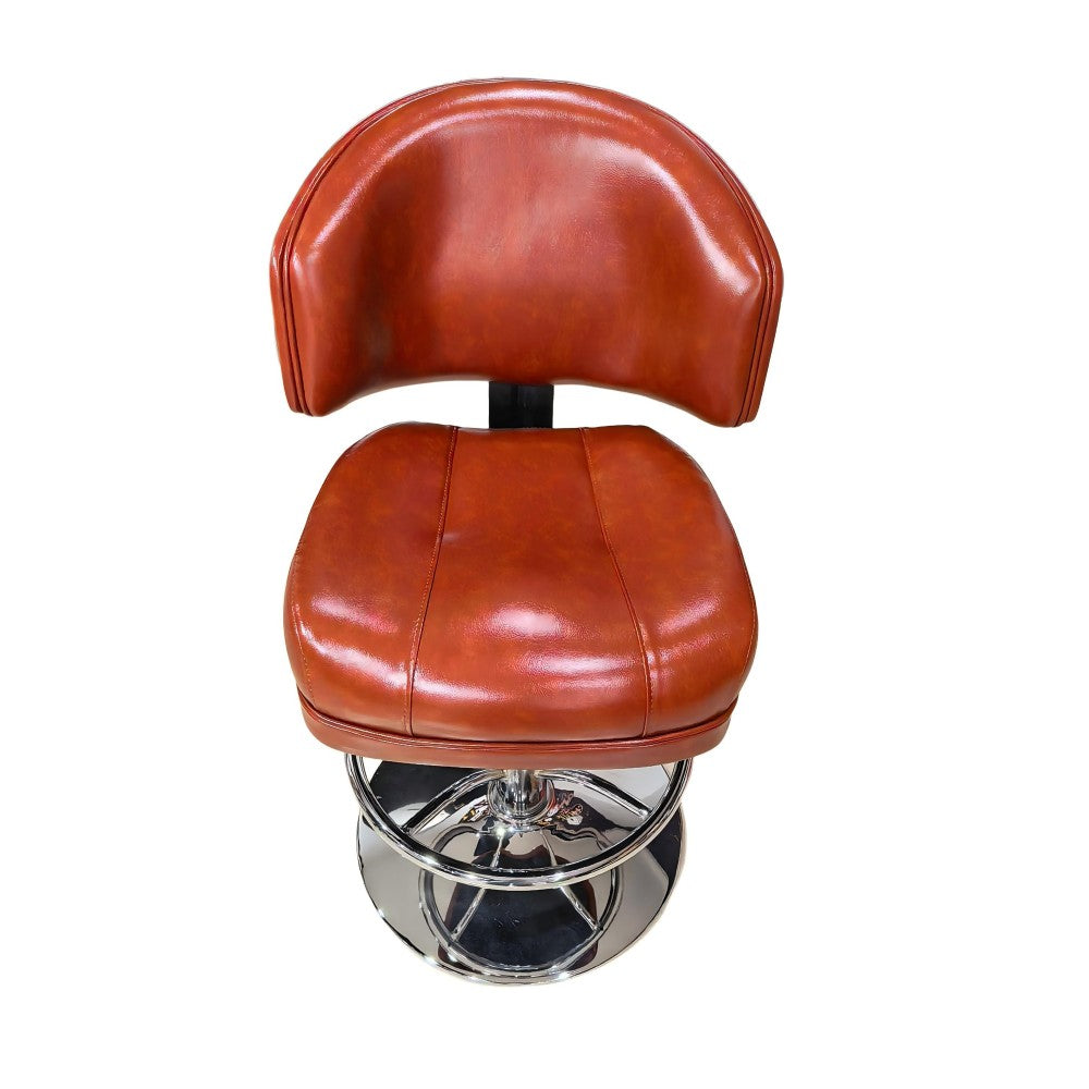 Adjustable Vintage Red Leather Casino Poker Chair - VIP Stool