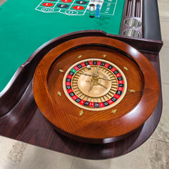 Professional 95" Deluxe Wood Roulette Table - Pro Casino Felt