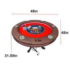 48" Round LED Poker Table - 3-Color Ambient Lighting VIP