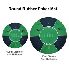24“ / ”47" Round Texas Hold'em Poker Mat - Non-Slip Portable Top