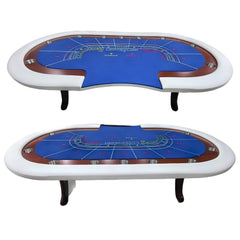 Professional 98" Wood Casino Table - Baccarat & Poker Layout