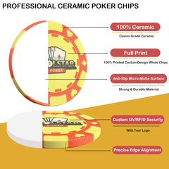 EPT Style Poker Chips - Spade Star Design 7 Denomination